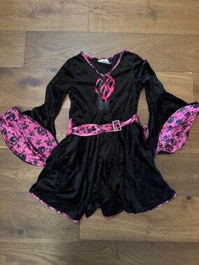 Girls Black and Pink Pirate Costume Dress - Kids Costume